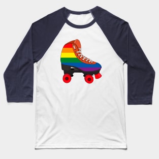 Roller Skating Rainbow Baseball T-Shirt